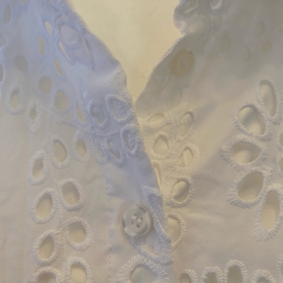 Rachel Parcell Tiered Eyelet Shirtdress, XL - Picture 4 of 8